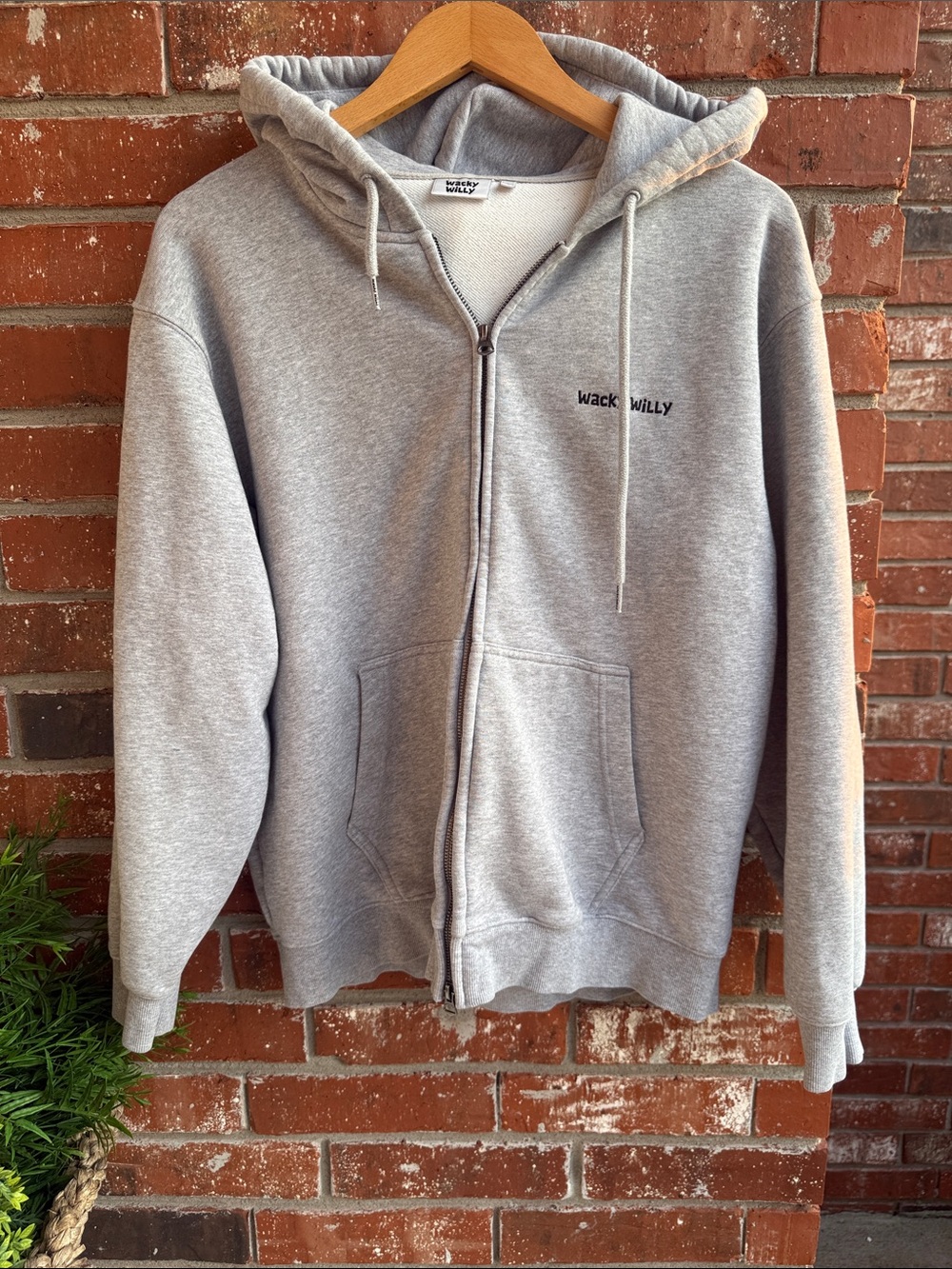 Wacky Willy Street Culture Gray Zip-Up Hoodie